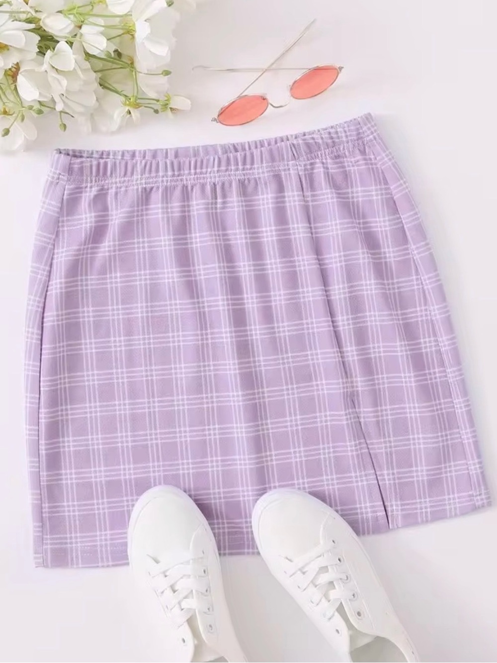 3/$20 🌺 Lilac Plaid Mini Skirt